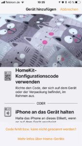 HomeKit - Homebridge als neues Gerät hinzufügen