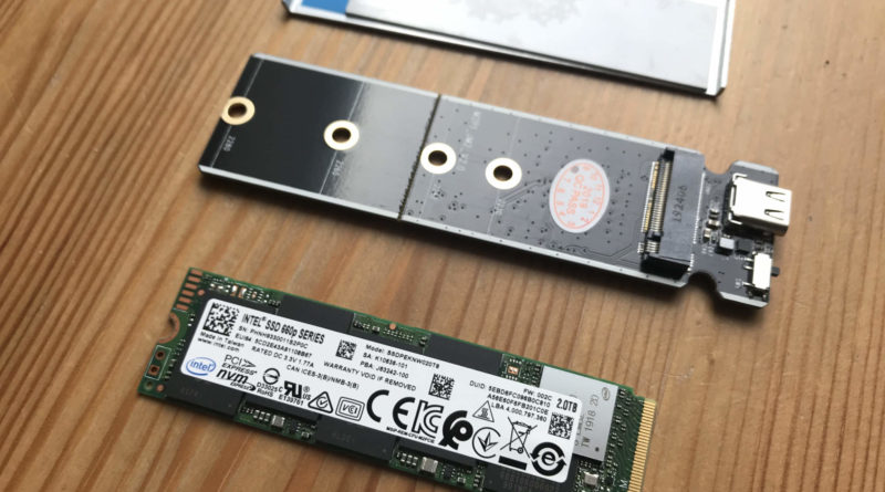 Externe SSD - Gehäuse und Intel M.2 SSD