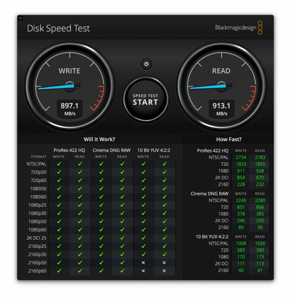 Performance der externe SSD