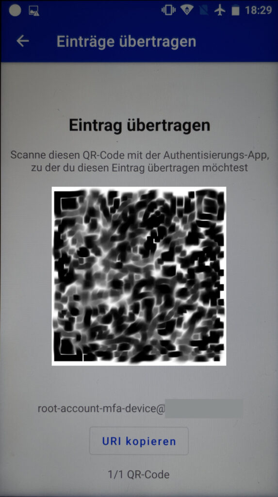 Export QR-Code sichern