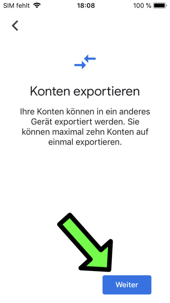 Export starten