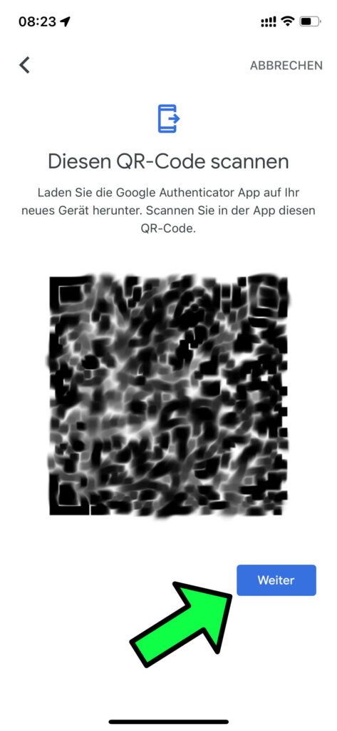 Export QR-Code sichern